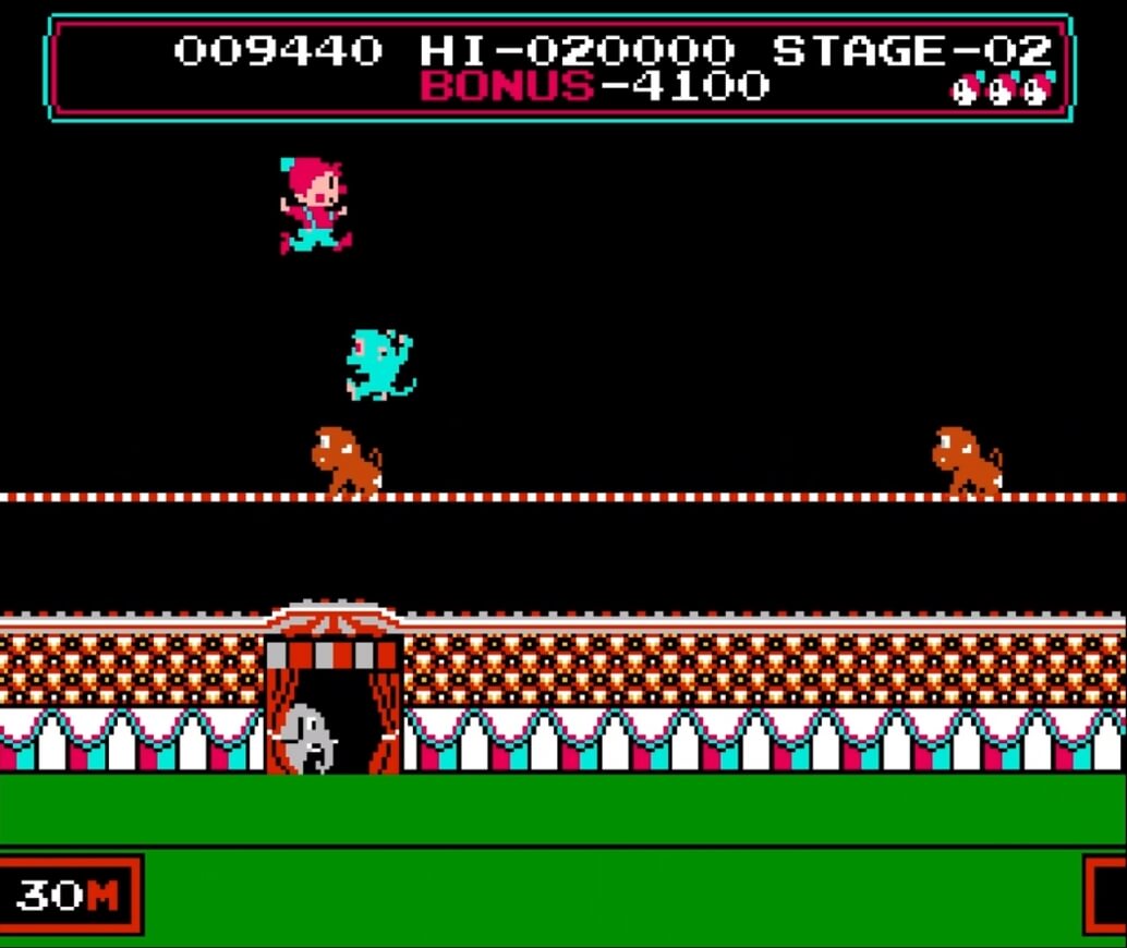 Circus Charlie - геймплей игры Dendy\NES